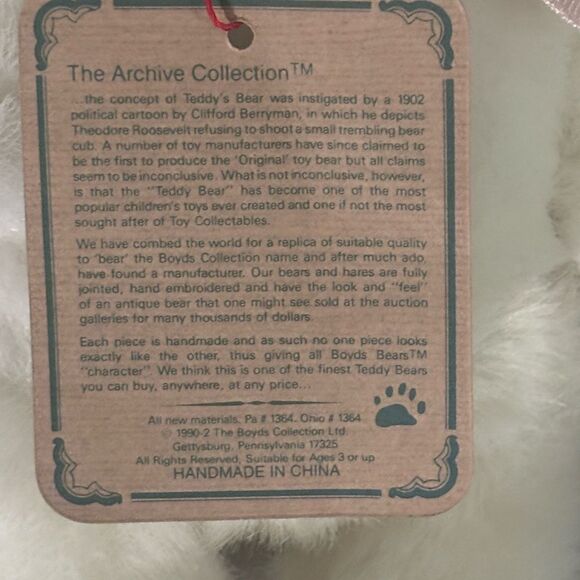 Vintage Boyds Bear Watson Jointed Plush Teddy Easter Bunny Rabbit Costume 8” - Picture 4 of 4